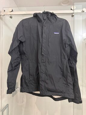 Patagonia Black Hooded Waterproof Rain Jacket